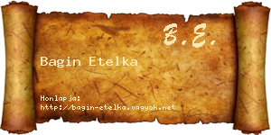 Bagin Etelka névjegykártya